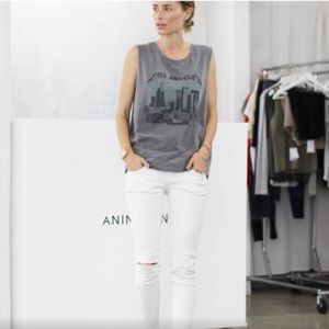 Anine Bing Raw Hem with Stretch distressed Jeans
